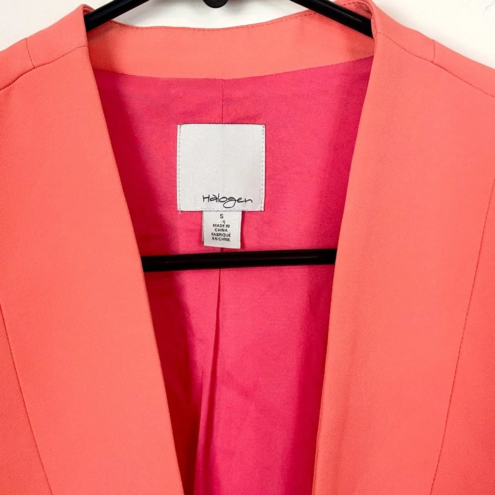 Halogen Vibrant Coral Open Front Blazer - Size: Small